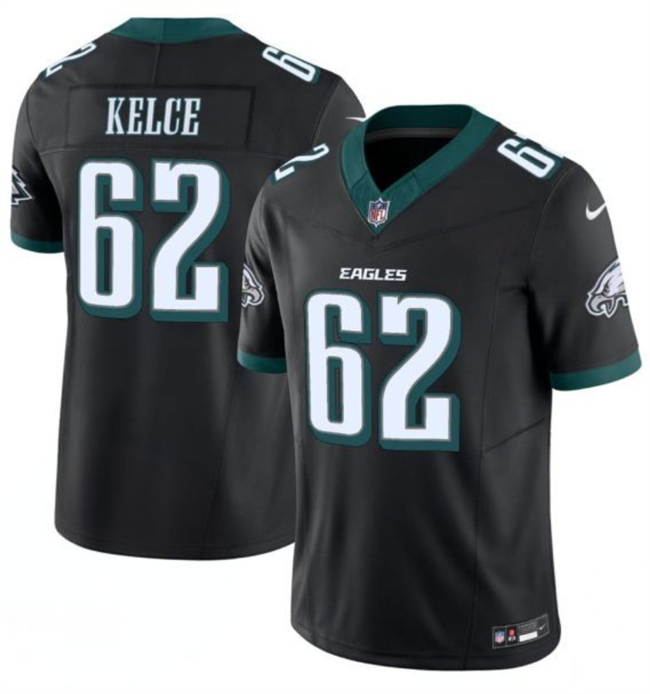 Men's Black Philadelphia Eagles #62 Jason Kelce 2024 F.U.S.E. Vapor Untouchable Limited Throwback Stitched Football Jersey